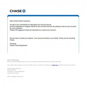 Chase letter